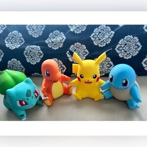 Pokémon Vinyl 8" Set Of 4 Bulbasaur, Charmander, Squirtle, & Pikachu
